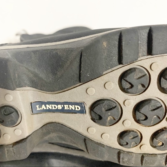 Lands End Kids Nylon Snow Weather Boots Boy Girl Black Gray Size 12M Youth ⬛️⬜️ - Picture 9 of 13